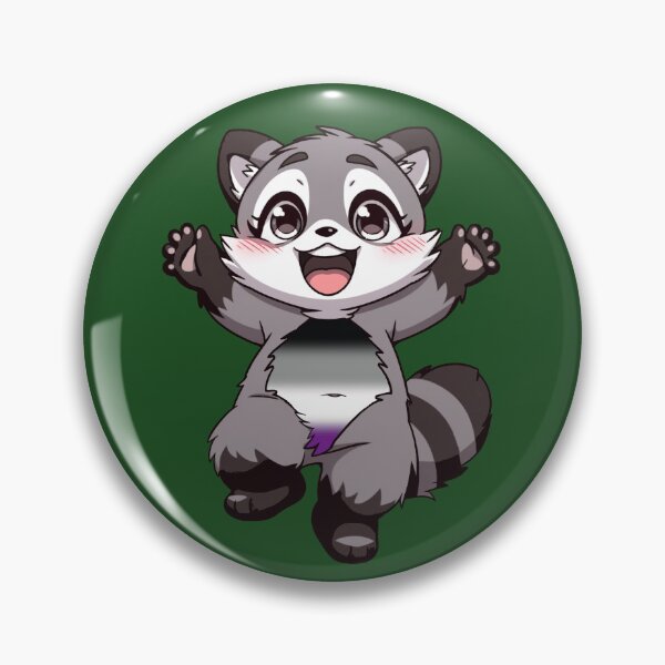 Item preview, Cute Raccoon with Asexual Pride Flag Colored Tummy, Subtle Ace Design designed and sold by Travelslightly.