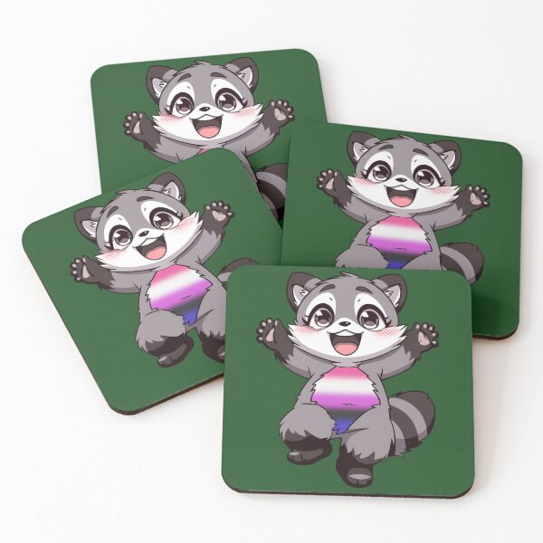 Item preview, Cute Raccoon with Genderfluid Pride Flag Colored Tummy, Subtle Genderfluid Design designed and sold by Travelslightly.