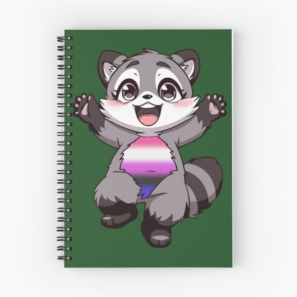 Item preview, Cute Raccoon with Genderfluid Pride Flag Colored Tummy, Subtle Genderfluid Design designed and sold by Travelslightly.