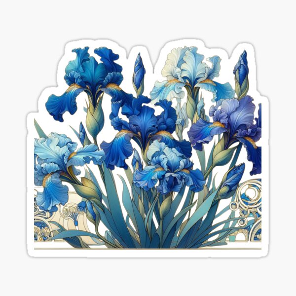 Item preview, Irises Pastel Colours Decorative Design designed and sold by CreativeCanvas8.