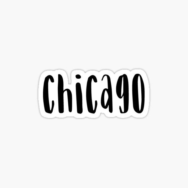 CITY OF CHICAGO SCRIPT CURSIVE TEXT (DISTRESSED BLACK) | Poster