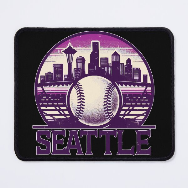 Item preview, Retro Vintage Purple Seattle City Baseball designed and sold by TomFrontierArt.