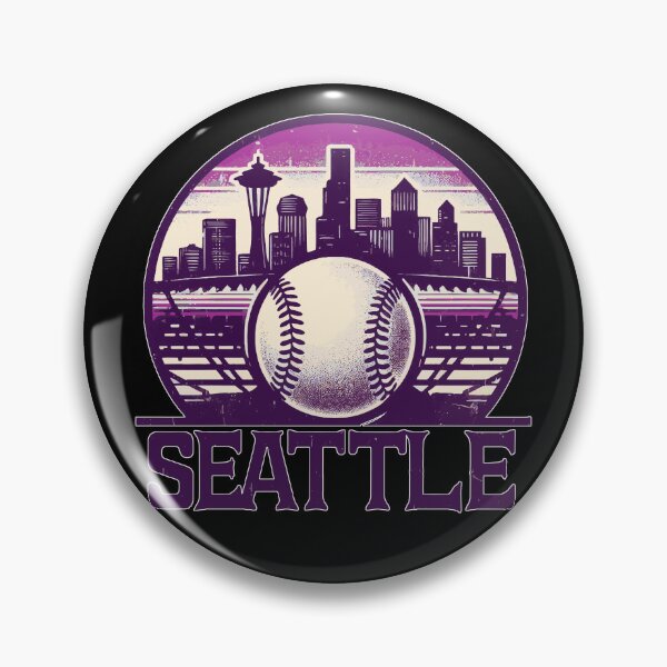 Item preview, Retro Vintage Purple Seattle City Baseball designed and sold by TomFrontierArt.