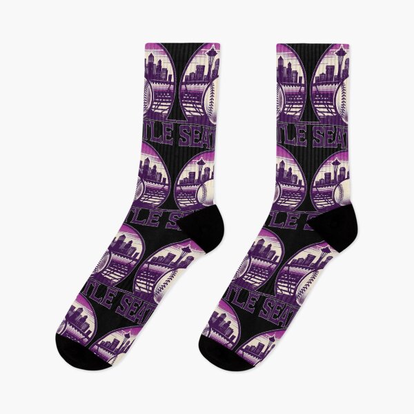 Item preview, Retro Vintage Purple Seattle City Baseball designed and sold by TomFrontierArt.