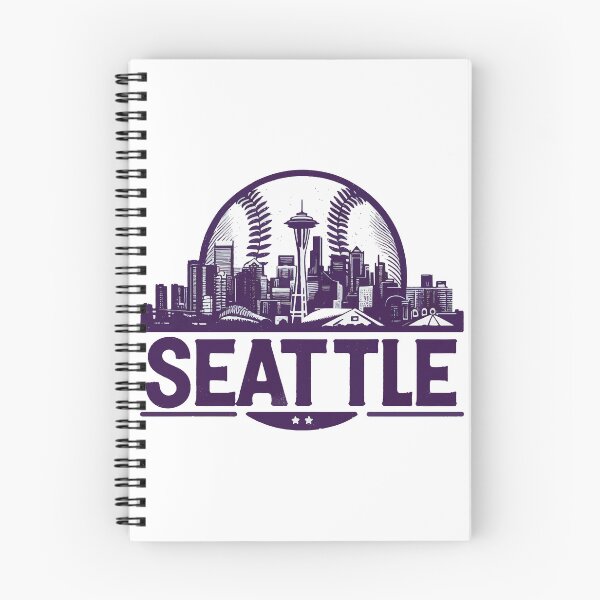 Item preview, Retro Vintage Purple Seattle Baseball Cityscape designed and sold by TomFrontierArt.