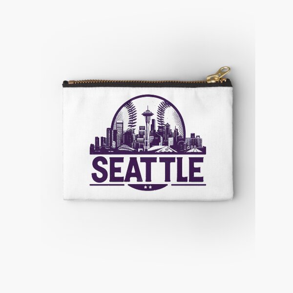 Item preview, Retro Vintage Purple Seattle Baseball Cityscape designed and sold by TomFrontierArt.