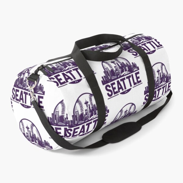 Item preview, Retro Vintage Purple Seattle Baseball Cityscape designed and sold by TomFrontierArt.