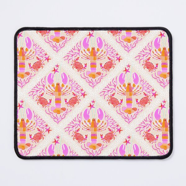 Item preview, Whimsy Vibrant Boho Lobsters and Crabs Lattice pattern • Pink designed and sold by Dominiquevari.