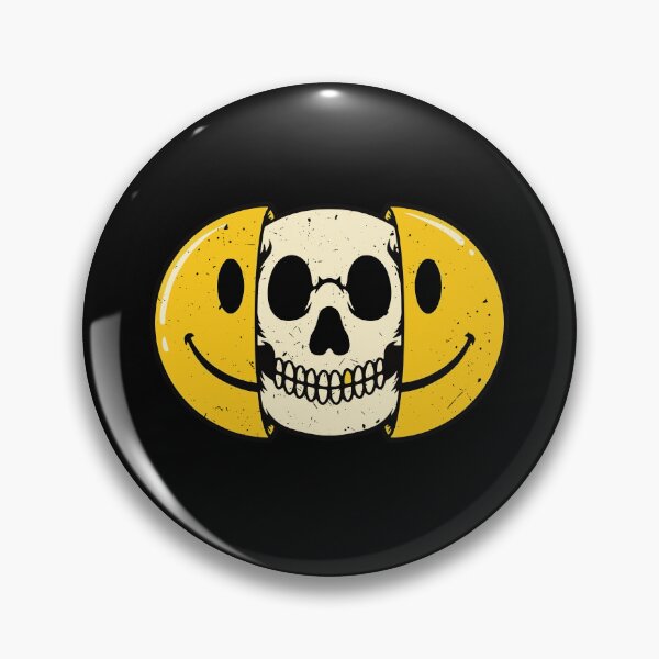 Artikelvorschau, Acid-House Trippy Lächeln Totenkopfgesicht DJ EDM Festival Techno Rave entworfen und verkauft von BlessLifePrints.