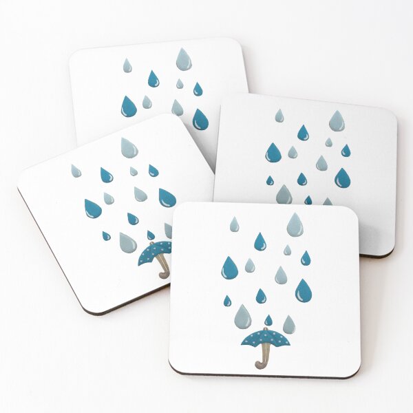 Artikelvorschau, Regentropfen und ein gepunkteter Regenschirm Royal Icing Cookies entworfen und verkauft von aiko-p.