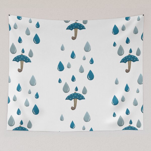 Item preview, Rain drops and a dot umbrella Royal icing cookies  designed and sold by aiko-p.