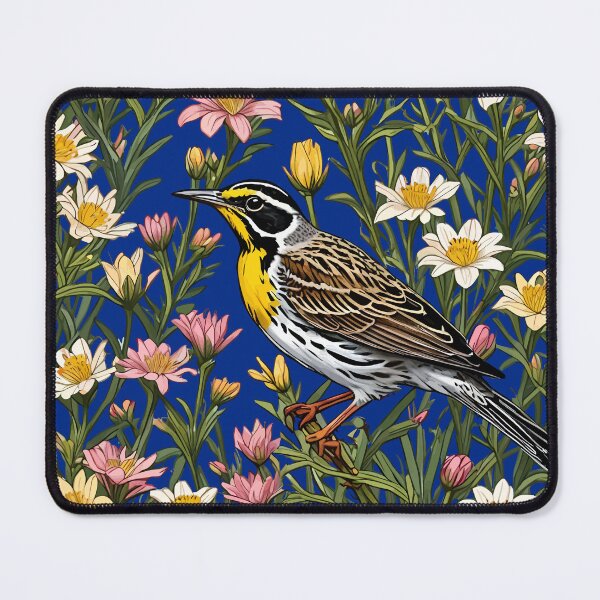 Item preview, Western Meadowlark Surrounded By Bitterroot Flowers 2 designed and sold by taiche.