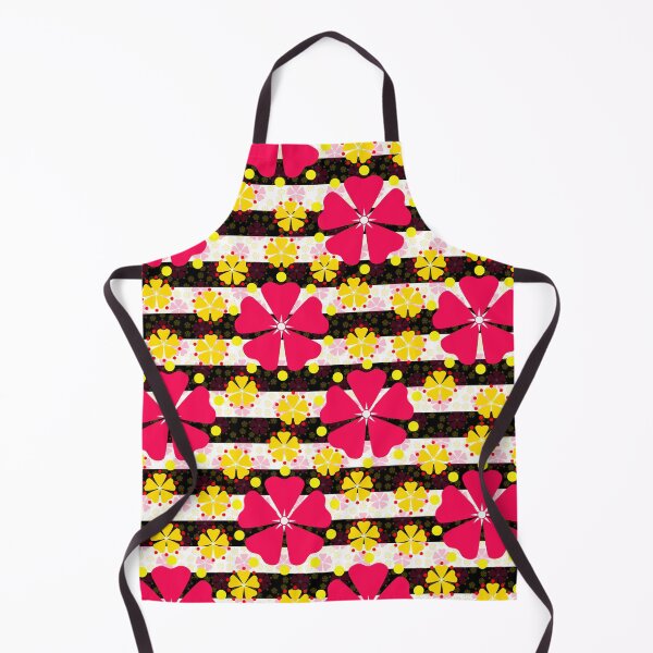 Artikelvorschau, Rosa, gelbe, florale, abstrakte Streifen - Musterdesign entworfen und verkauft von PatternTitan.