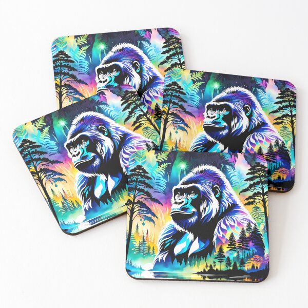Item preview, Colourful Watercolour Gorilla, Ai Generated Art  designed and sold by ACC .