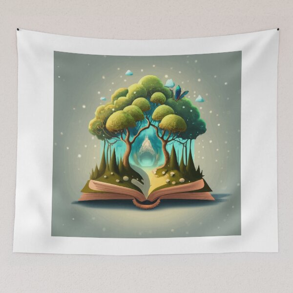 Item preview, Magical Forest Book Fantasy Sticker designed and sold by NiftyWrx.