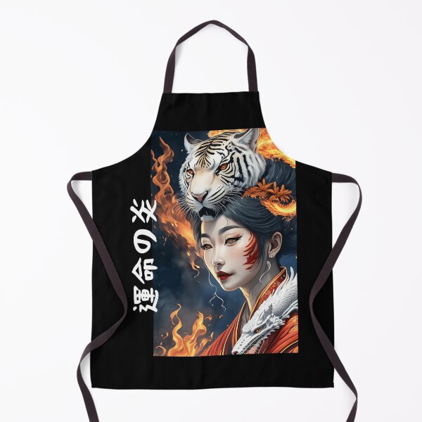 Item preview, Flames of Fate: Geisha, Dragon, and White Tiger designed and sold by Kookie Tarp.