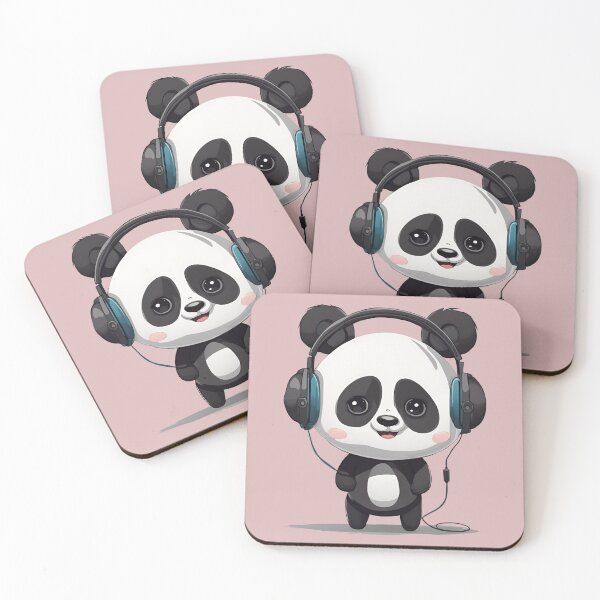 Item preview, Little panda in headphones designed and sold by Megan-creates.