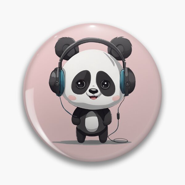 Item preview, Little panda in headphones designed and sold by Megan-creates.