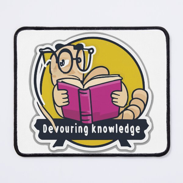 Item preview, Devouring Knowledge - Bookworm Comic Sticker designed and sold by NiftyWrx.