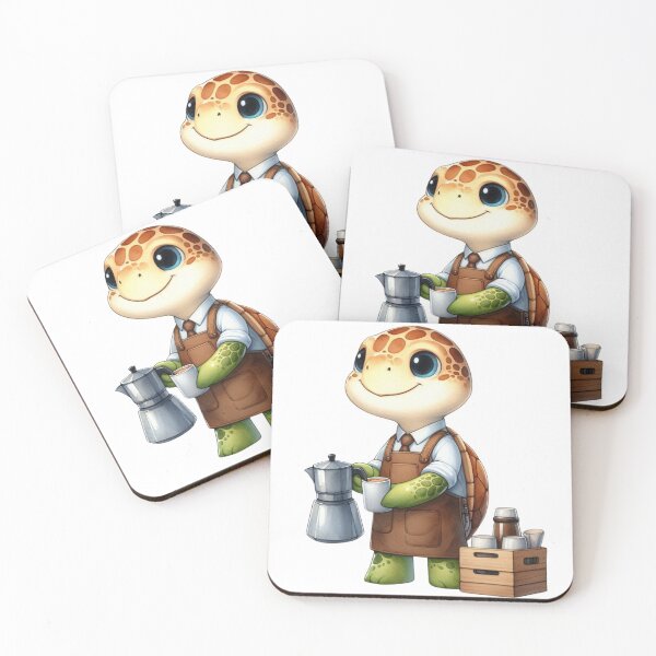 Artikelvorschau, Schildkröte Barista Kaffee entworfen und verkauft von Alex CrazyDesigns.