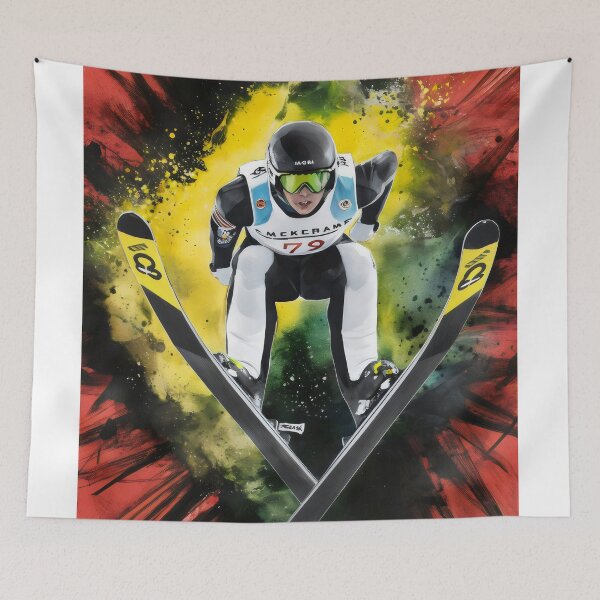 Item preview, Ski jumper in action. designed and sold by MyHappyArtShop.