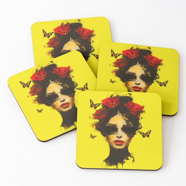 Item preview, Woman with Roses in her hair and butterflies around her designed and sold by BasedCanvas.