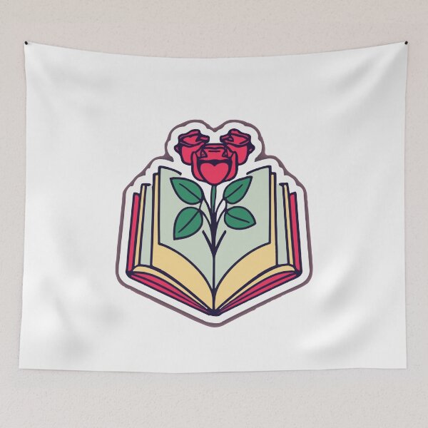 Item preview, Intertwined Roses and Heart Open Book Design designed and sold by NiftyWrx.