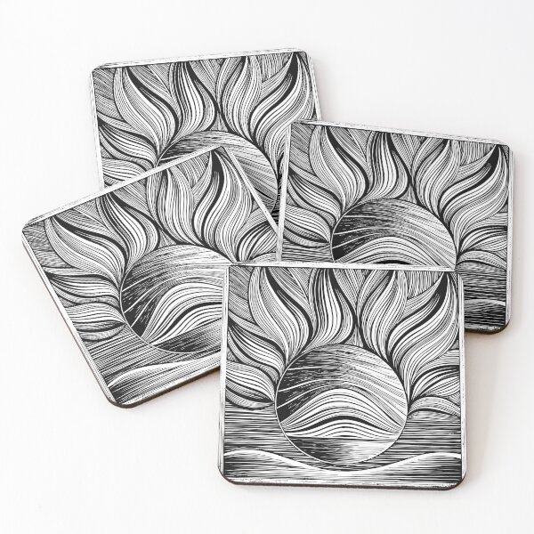 Item preview, Monochrome Rhythm,abstract minimalist black & white illustration designed and sold by AgarutanPrint.