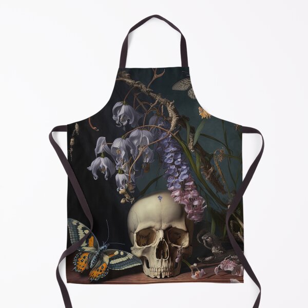 Item preview, Dark Academia Skull Flowers Painting, Dark Cottagecore Gothic Still Life Painting designed and sold by Kink Collective.