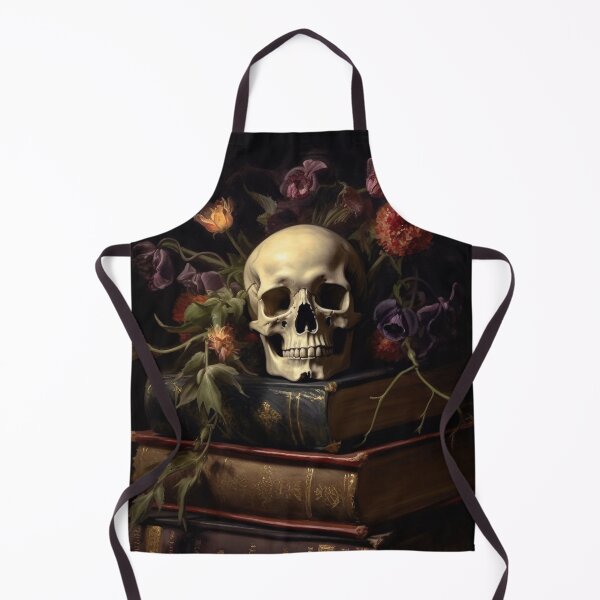 Item preview, Dark Academia Skull Books Painting, Dark Cottagecore Gothic Still Life Painting designed and sold by Kink Collective.