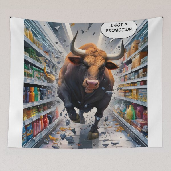 Aperçu de l'œuvre Taureau dans la boutique. Une promotion inhabituelle. créée et vendue par MyHappyArtShop.
