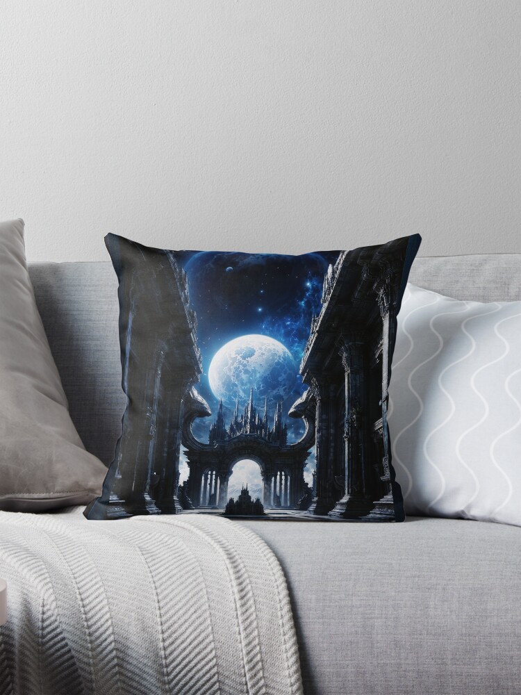 The Grand View Of The Cosmos AI Concept Art by Xzendor7 - An Awe-inspiring Sight To Behold 4 The Grand View Of The Cosmos Captivating AI Concept Art by Xzendor7 Decorative Sci-Fi Fantasy Art Print Throw Pillow