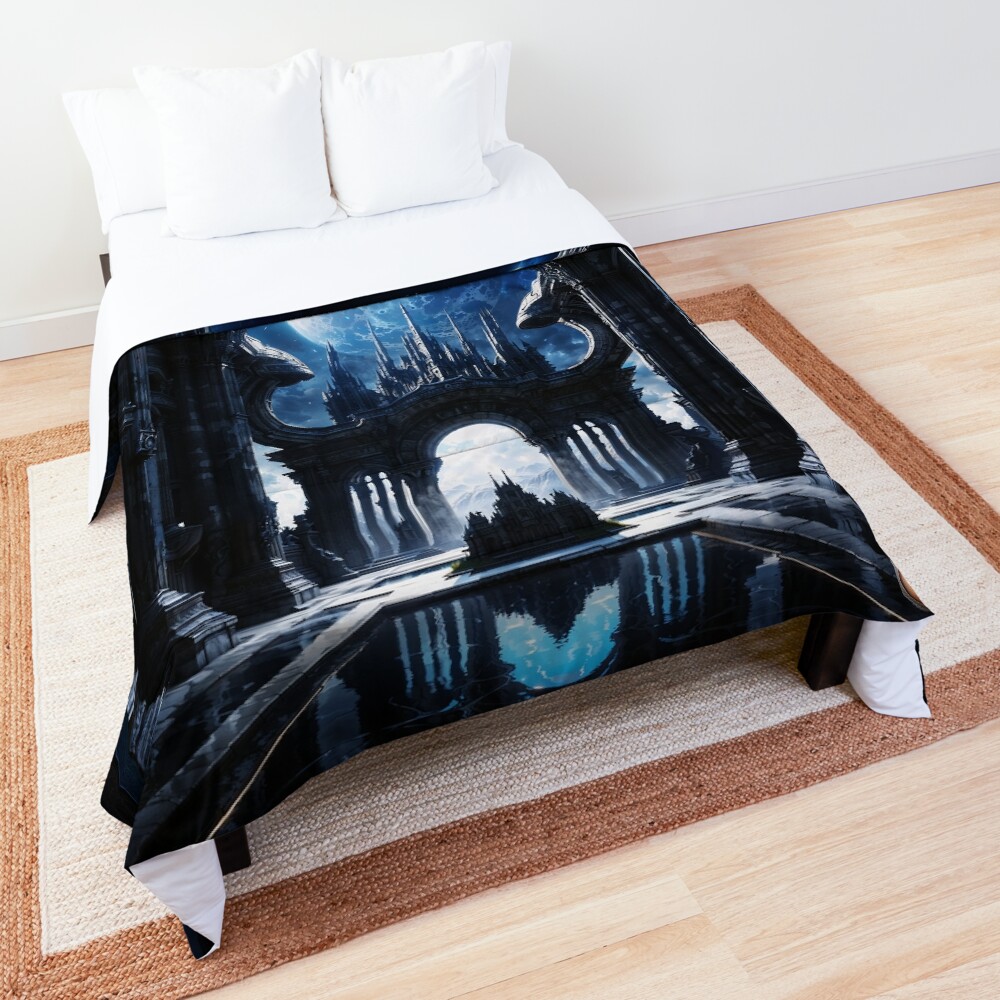The Grand View Of The Cosmos AI Concept Art by Xzendor7 - An Awe-inspiring Sight To Behold 3 The Grand View Of The Cosmos Captivating AI Concept Art by Xzendor7 Decorative Sci-Fi Fantasy Art Print Comforter