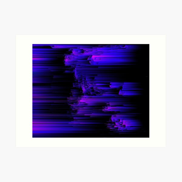 Ultraviolet Light Speed - Abstract Glitch Pixel Art Art Print