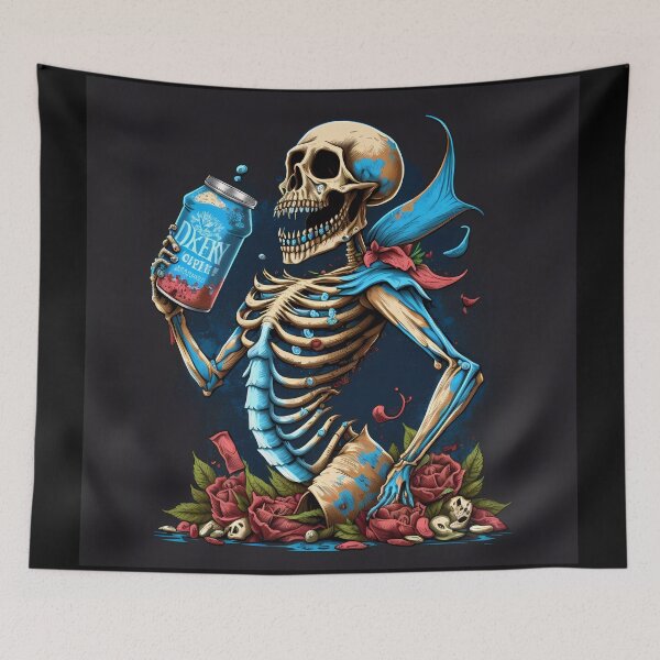 Item preview, "Grateful Bones: Skeleton with a Soda" designed and sold by Art-Vortex-fr.