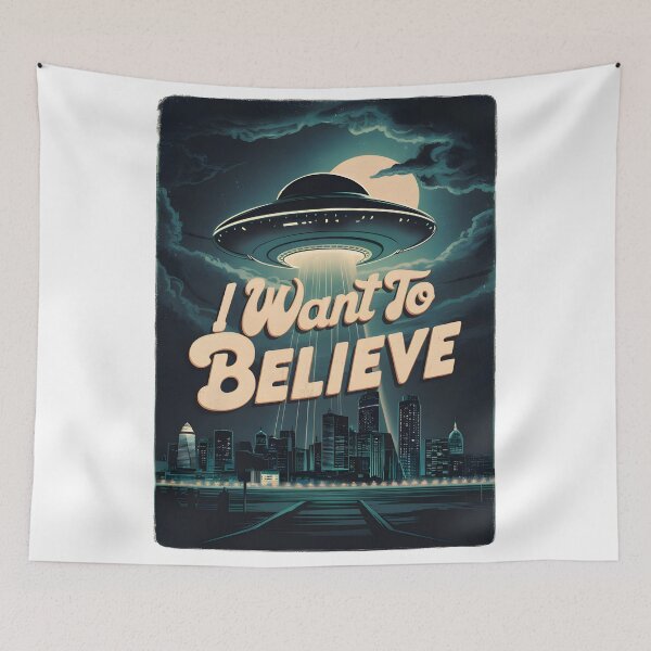 Item preview, UFO Believer Cosmic Encounter I Want to Believe designed and sold by Quirky Shirts.