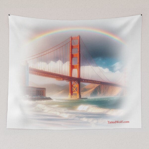 Item preview, Rainbow Over Golden Gate Bridge designed and sold by TattedWolf.