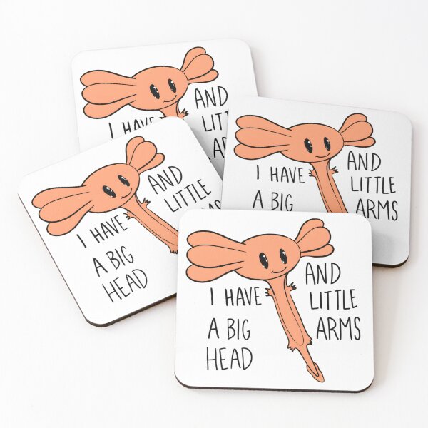 Item preview, Orange Axolotl I have a big head and little arms by Zeesdesign on Redbubble designed and sold by ZEESDESIGN.
