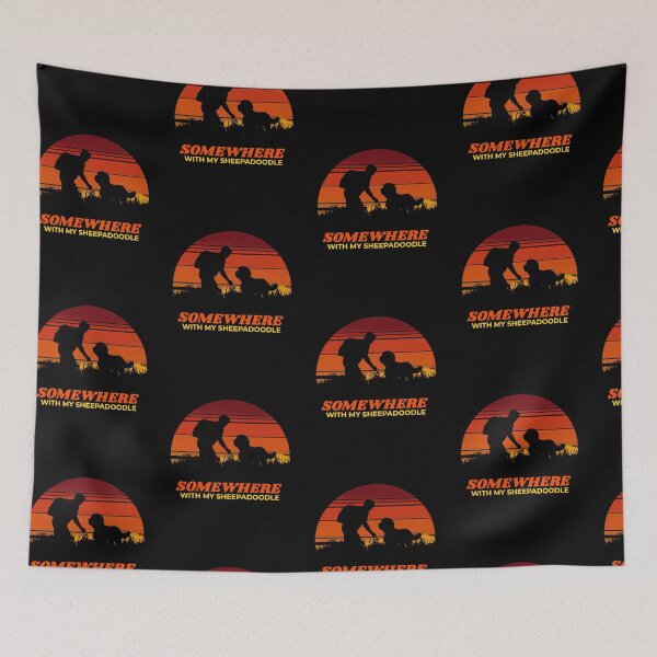 Item preview, Somewhere With My Sheepadoodle Vintage Dog Gift  designed and sold by Guarddogdrive.