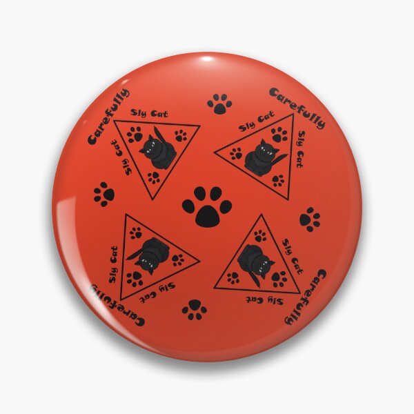 Item preview, Pattern with Sly Cat warning signs designed and sold by Cherevan.