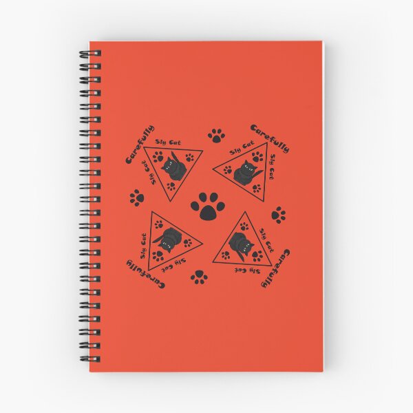 Item preview, Pattern with Sly Cat warning signs designed and sold by Cherevan.