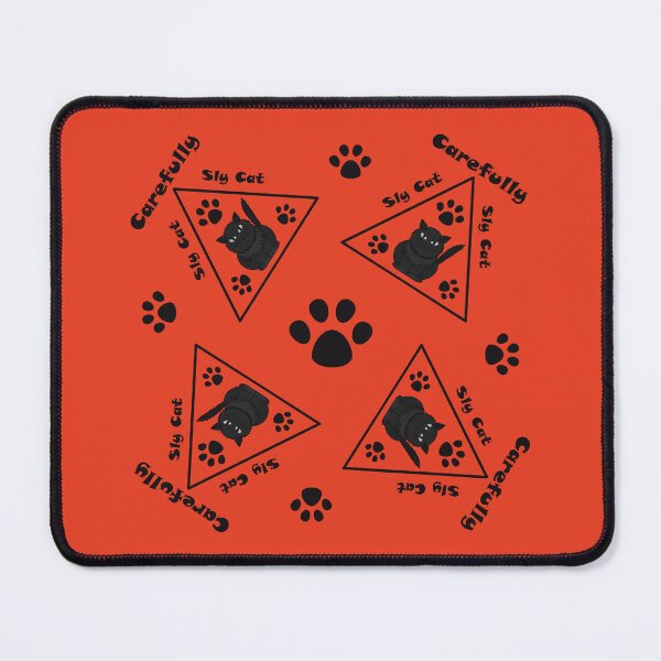 Item preview, Pattern with Sly Cat warning signs designed and sold by Cherevan.