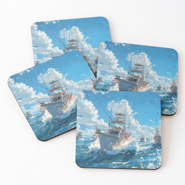 Item preview, Busy Fishing Fleet in Choppy Seas designed and sold by palmyst.
