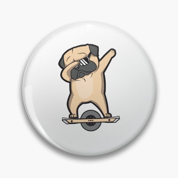Item preview, funny pug dog ride a onewheel designed and sold by nubiguru.