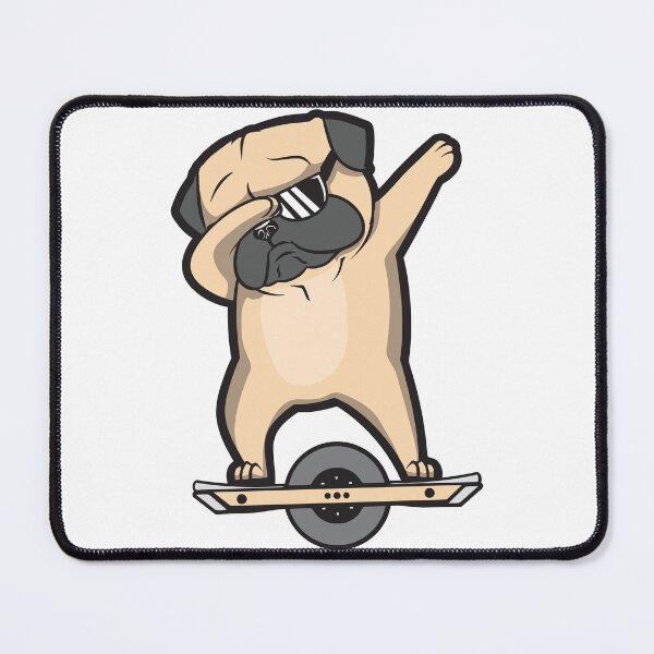 Item preview, funny pug dog ride a onewheel designed and sold by nubiguru.