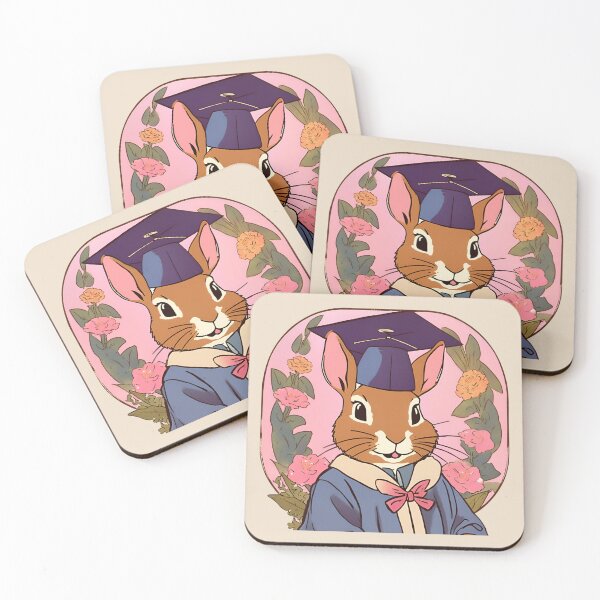 Item preview, Happy Graduation Day with Harlequin Rabbit Bunny Lover PhD Student Masters designed and sold by wigobun.