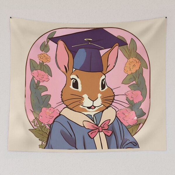 Item preview, Happy Graduation Day with Harlequin Rabbit Bunny Lover PhD Student Masters designed and sold by wigobun.