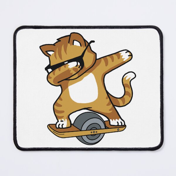 Item preview, funny cat riding a onewheel designed and sold by nubiguru.