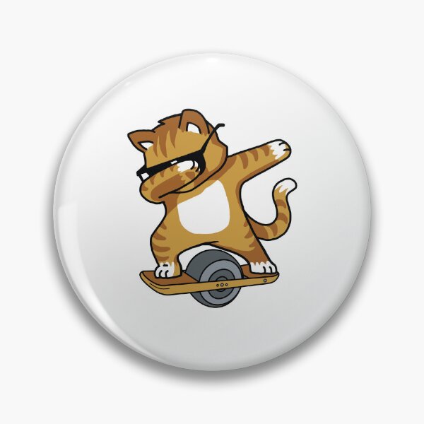 Item preview, funny cat riding a onewheel designed and sold by nubiguru.