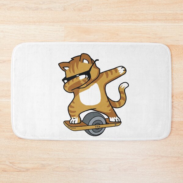 Item preview, funny cat riding a onewheel designed and sold by nubiguru.